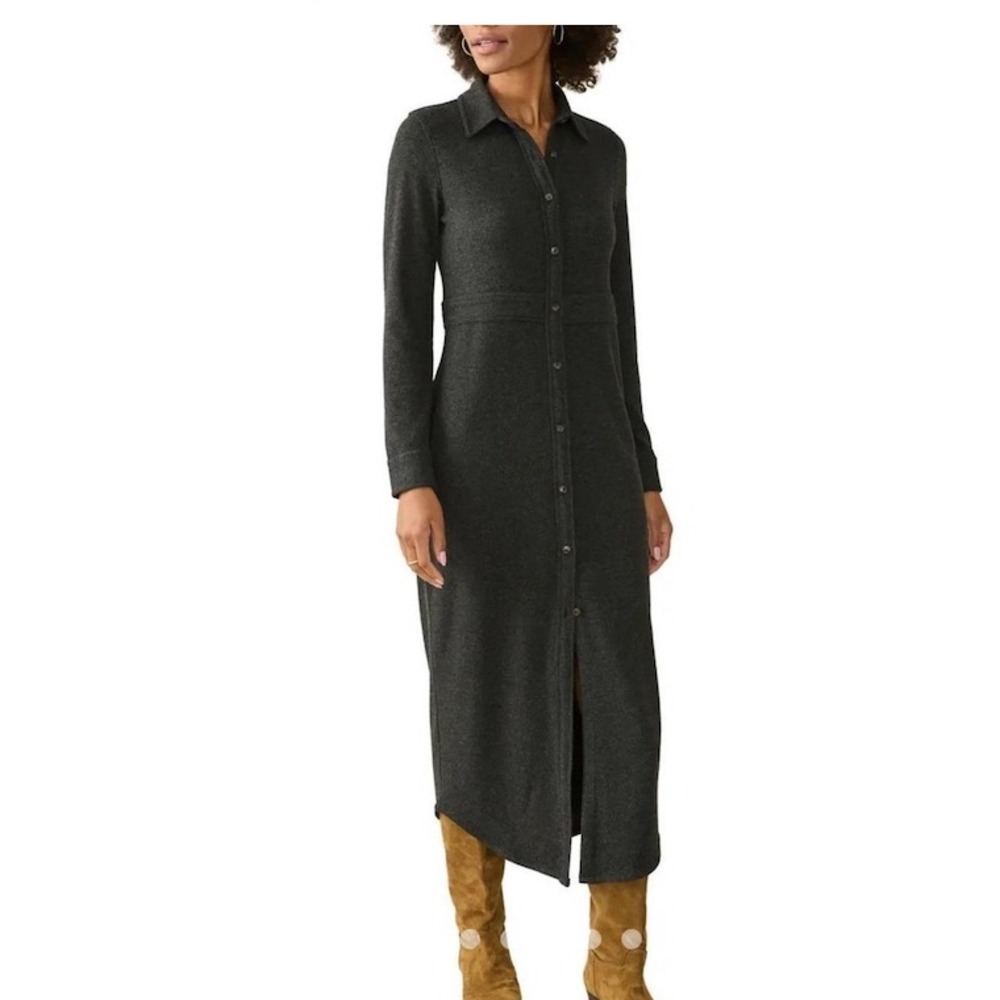 Faherty Legend Sweater Dress Knit Quiet Luxury Minimal Maxi Midi Size Medium b3